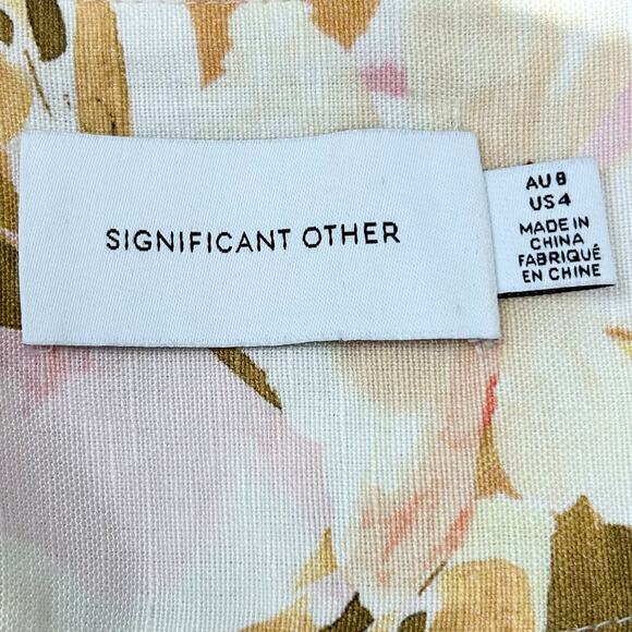Significant Other Kenna Linen Blend Floral Mini Wrap Dress - Picture 12 of 14